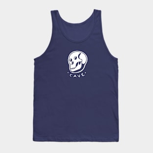 Simple and naive drawing of a skull in white ink Tank Top